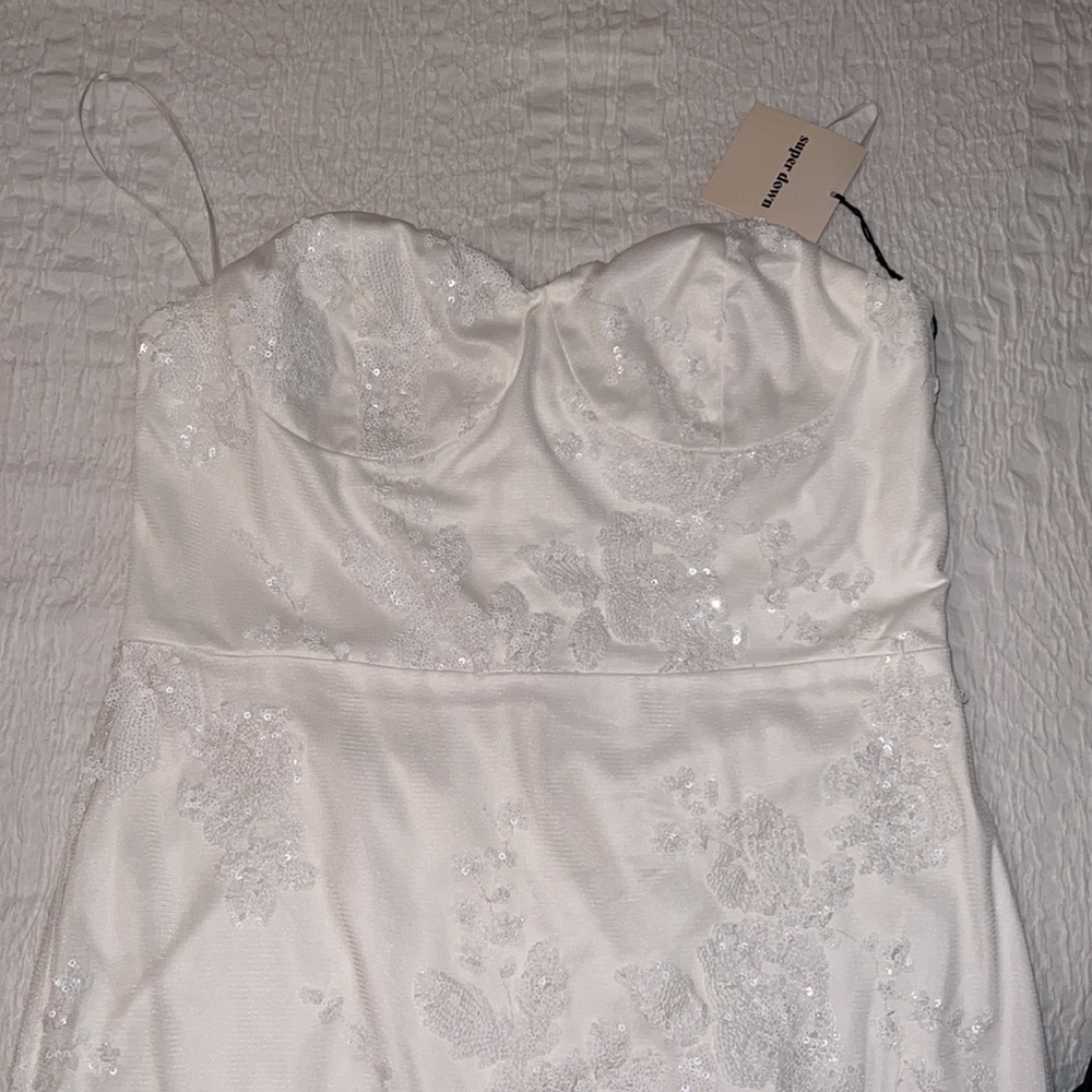 White superdown mini dress size L
